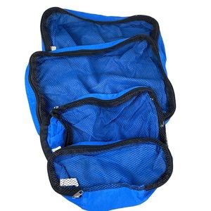 4 Piece Travel Set with Mesh and Zipper Closure. Great for Socks, Undergarments